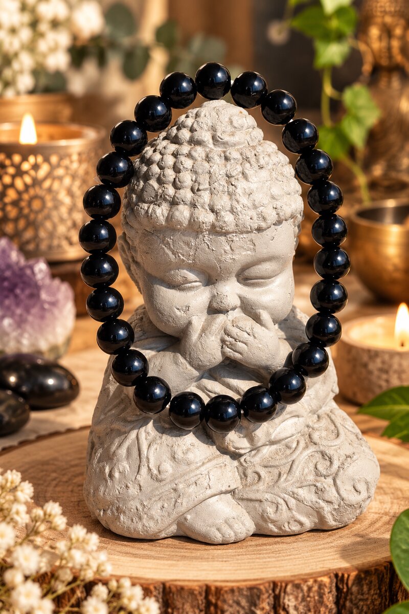 L'Ancre des Ombres, bracelet obsidienne noire, La Clé De Salomon